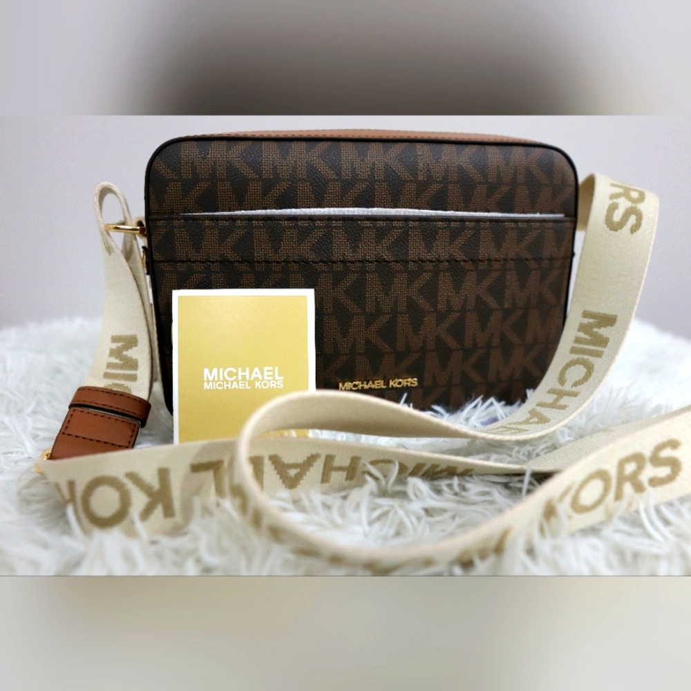New and Authentic  Michael kors Brn/ luggage  cossbody